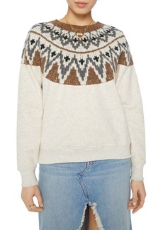 Mother Denim MOTHER The Half of Me Fair Isle Sweater