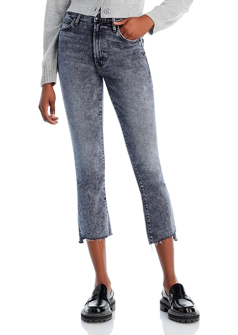 Mother Denim Mother The Insider High Rise Crop Step Fray Bootcut Jeans in Train Stops