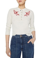 Mother Denim MOTHER The Itty Bitty Pretty Heart Waffle Stitch Top
