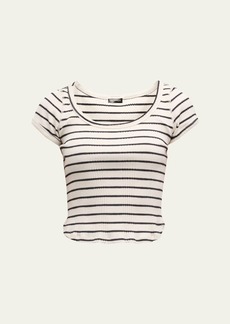 Mother Denim MOTHER The Itty Bitty Scoop Striped Tee
