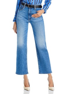 Mother Denim Mother The Lil' Zip Rambler Petites Flood High Rise Cropped Straight Jeans in Out of the Blue