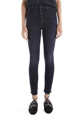 Mother Denim MOTHER The Pixie Swooner High Waist Frayed Ankle Skinny Jeans