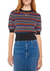 Mother Denim MOTHER The Powder Puff Stripe Short Sleeve Sweater