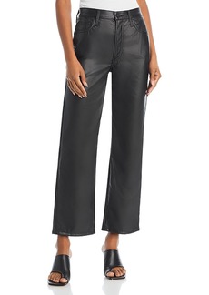 Mother Denim Mother The Rambler High Rise Faux Leather Straight Leg Jeans
