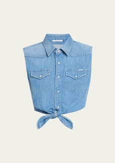 Mother Denim MOTHER The Sleeveless Knotted Exes Denim Top