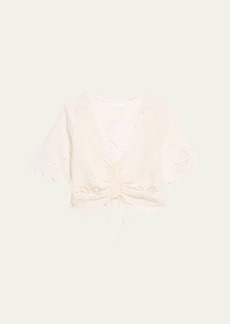 Mother Denim MOTHER The Social Butterfly Embroidered Top