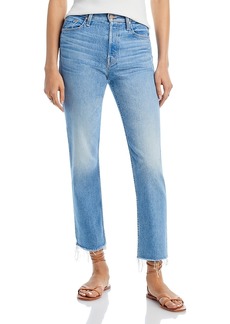 Mother Denim Mother The Tomcat High Rise Ankle Fray Straight Leg Jeans in Kitty Corn