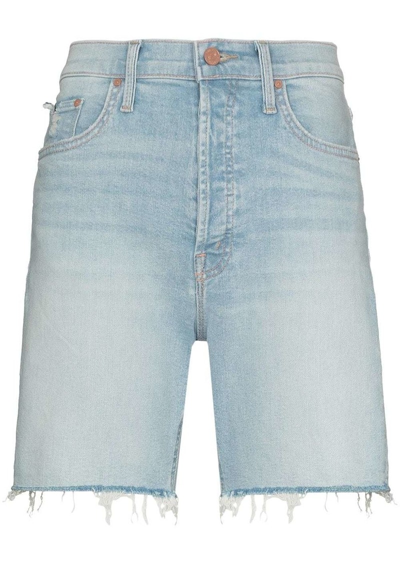 Mother Denim The Tripper frayed-edge denim shorts