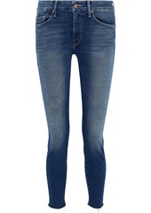 Mother Denim Mother Woman The Looker Cropped Frayed High-rise Skinny Jeans Mid Denim
