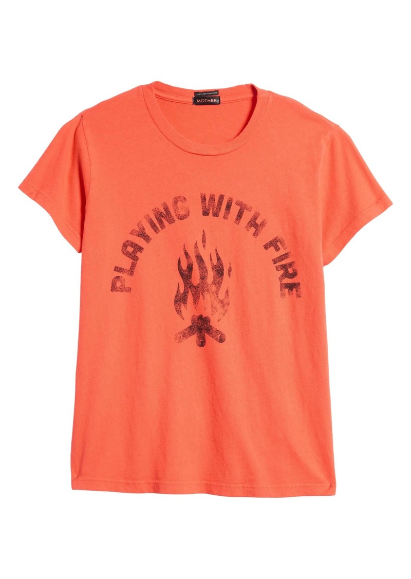 Mother Denim MOTHER Women's The Boxy Goodie Goodie Tee, Playing With Fire