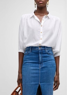 Mother Denim The Breeze Button-Front Top