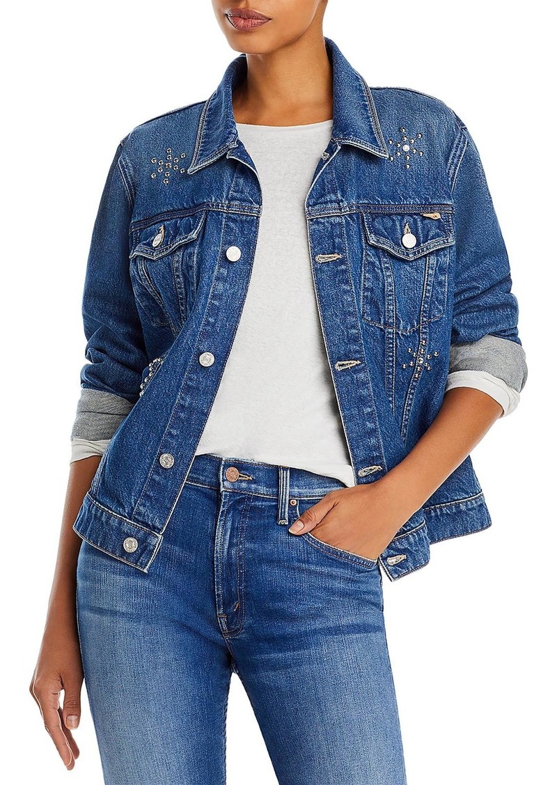 Mother Denim The Bruiser Womens Embellished Denim Denim Jacket