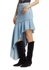 Mother Denim The Crinkle Cut Denim Skirt