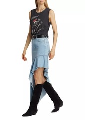 Mother Denim The Crinkle Cut Denim Skirt