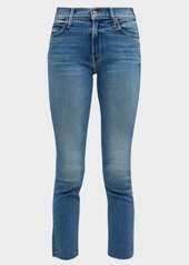 Mother Denim The Dazzler Ankle Fray Cropped Straight Jeans