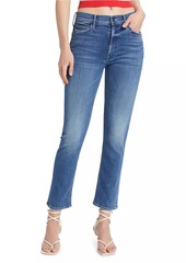 Mother Denim The Dazzler Mid-Rise Straight-Leg Ankle Jeans
