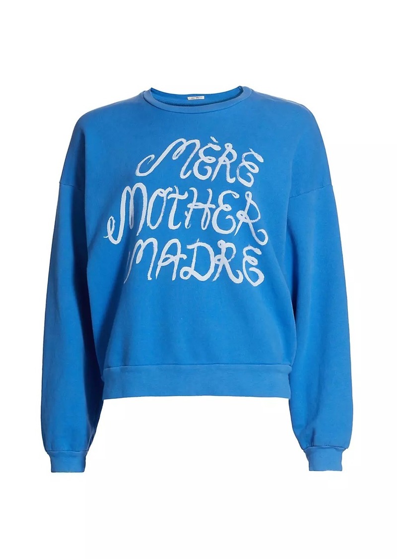 Mother Denim The Drop Madre Cotton Crewneck Sweatshirt