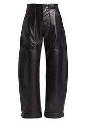 Mother Denim The Half Pipe Nerdy Faux Leather Barrel-Leg Pants