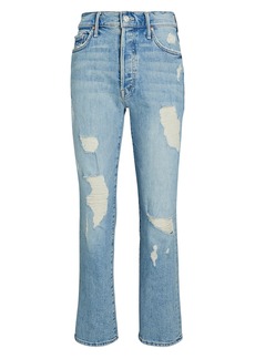 Mother Denim The Huffy Skimp Distressed Cropped Jeans