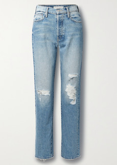 Mother Denim The Huffy Skimp Distressed High-rise Straight-leg Jeans