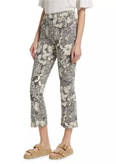 Mother Denim The Hustler Floral Flared Ankle Jeans