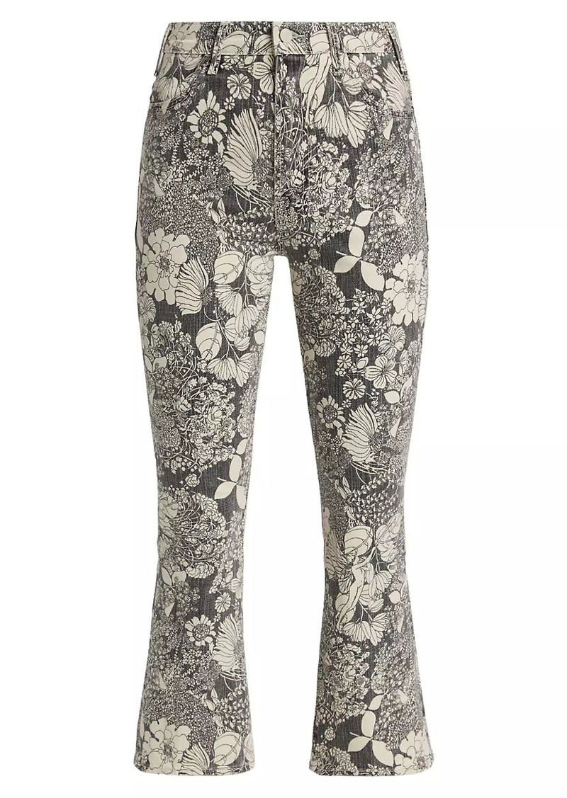 Mother Denim The Hustler Floral Flared Ankle Jeans