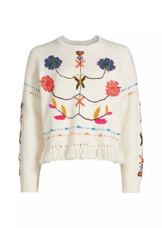 Mother Denim The Itsy Fringe Crewneck Sweater