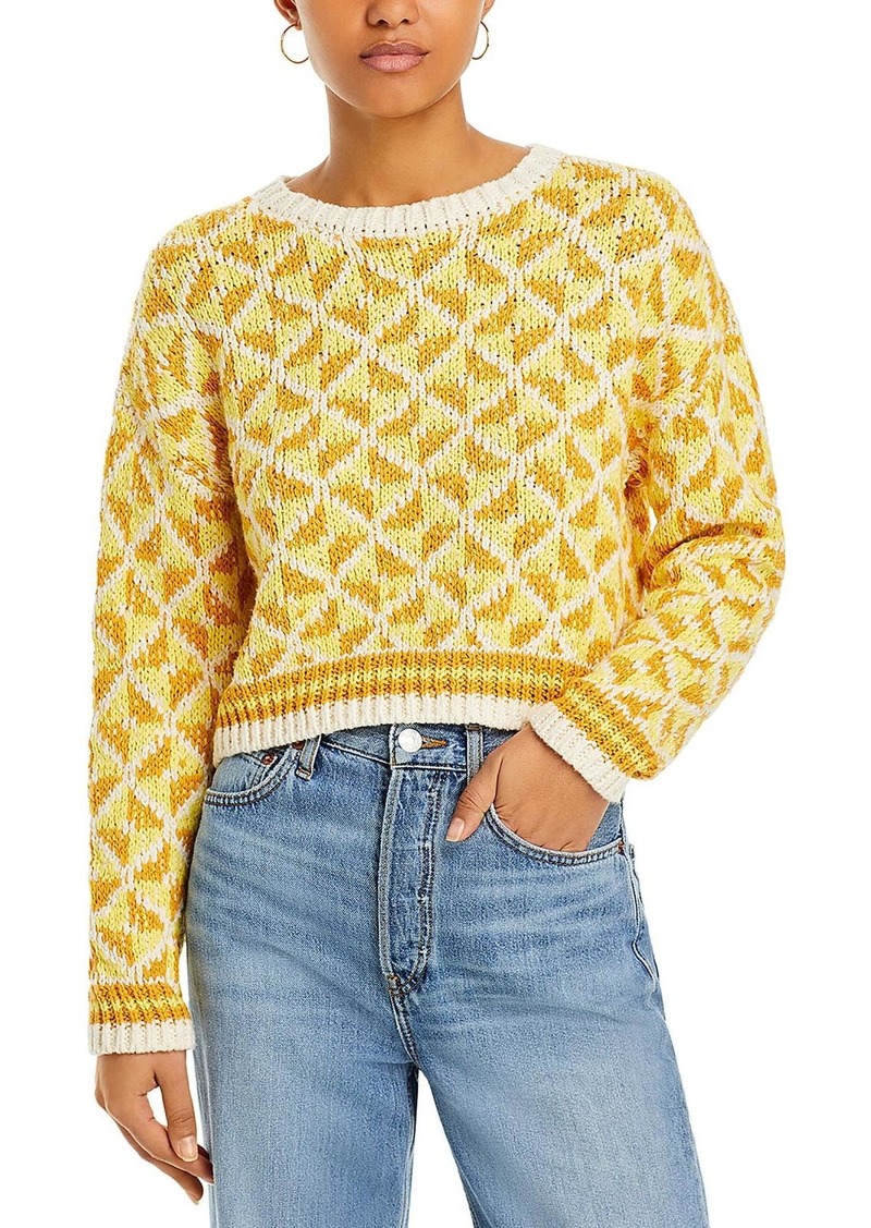 Mother Denim The Itsy Womens Knit Crewneck Crop Sweater