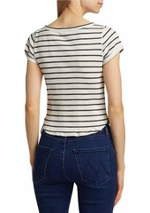 Mother Denim The Itty Bitty Cotton-Blend Scoopneck Top