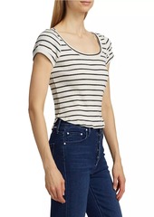 Mother Denim The Itty Bitty Cotton-Blend Scoopneck Top