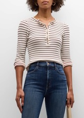 Mother Denim The Itty Bitty Pixie Thermal Henley Shirt