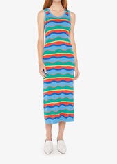 Mother Denim The Like A Glove Column Dress In Multi Blue Stripe
