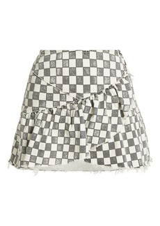 Mother Denim The Minx Checkered Miniskirt
