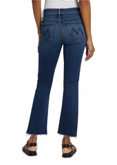 Mother Denim The Outsider Mid-Rise Frayed Ankle Jeans