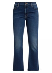 Mother Denim The Outsider Mid-Rise Frayed Ankle Jeans