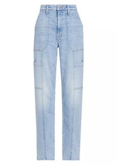Mother Denim The Private Double Pocket Skimp High-Rise Stretch Tapered Jeans