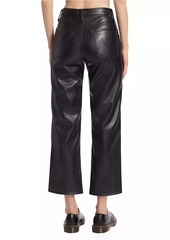 Mother Denim The Rambler Faux Leather High-Rise Straight-Leg Ankle Pant