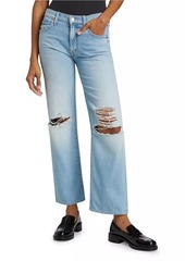 Mother Denim The Rambler Flood Mid-Rise Distressed Jeans