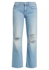 Mother Denim The Rambler Flood Mid-Rise Distressed Jeans