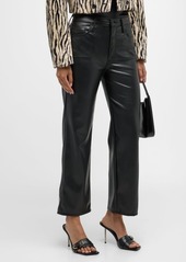 Mother Denim The Rambler Zip Ankle Faux-Leather Pants