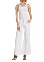 Mother Denim The Roller Fray Mid-Rise Wide-Leg Pants