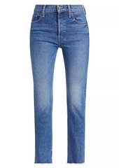 Mother Denim The Tomcat Mid-Rise Stretch Skinny Fray Jeans