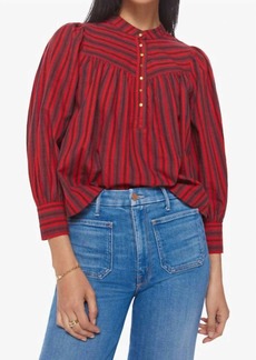 Mother Denim The Toss Up Cotton Blouse In Sun Down Stripe