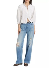 Mother Denim The Tucks And Gathers Cotton Blouse