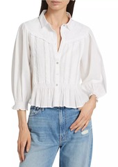 Mother Denim The Tucks And Gathers Cotton Blouse