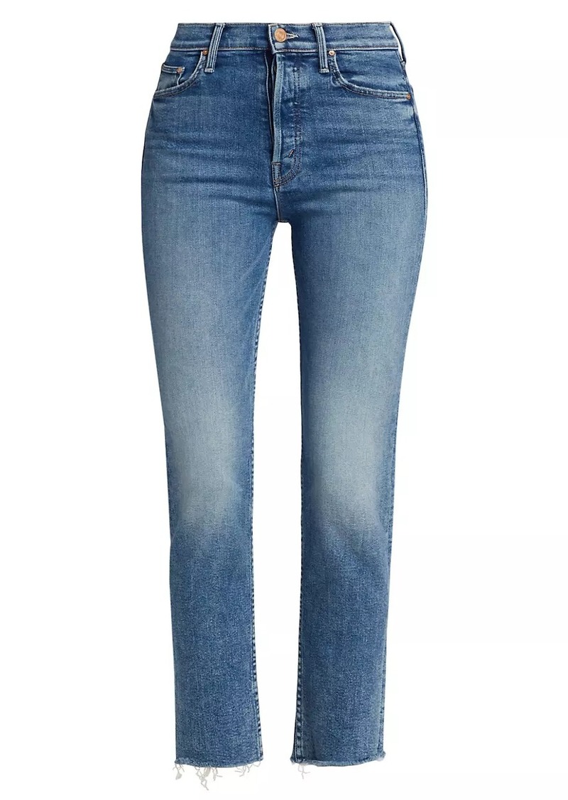 Mother Denim Tomcat Frayed Ankle-Crop Jeans