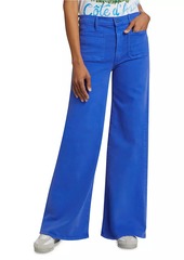 Mother Denim Undercover Sneak Mid-Rise Wide-Leg Jeans