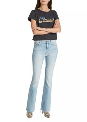Mother Denim Weekender Fray Mid-Rise Flared Jeans