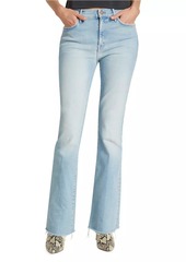 Mother Denim Weekender Fray Mid-Rise Flared Jeans