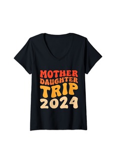 Mother Denim Womens Family Summer Vacation Mother Daughter Trip 2024 V-Neck T-Shirt